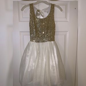 Gold and White sequin dress
